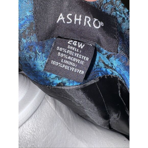 24W Women’s Formal Nandi Ashro Blue Black Metallic Dress Duster Jacket NWT - Picture 6 of 6